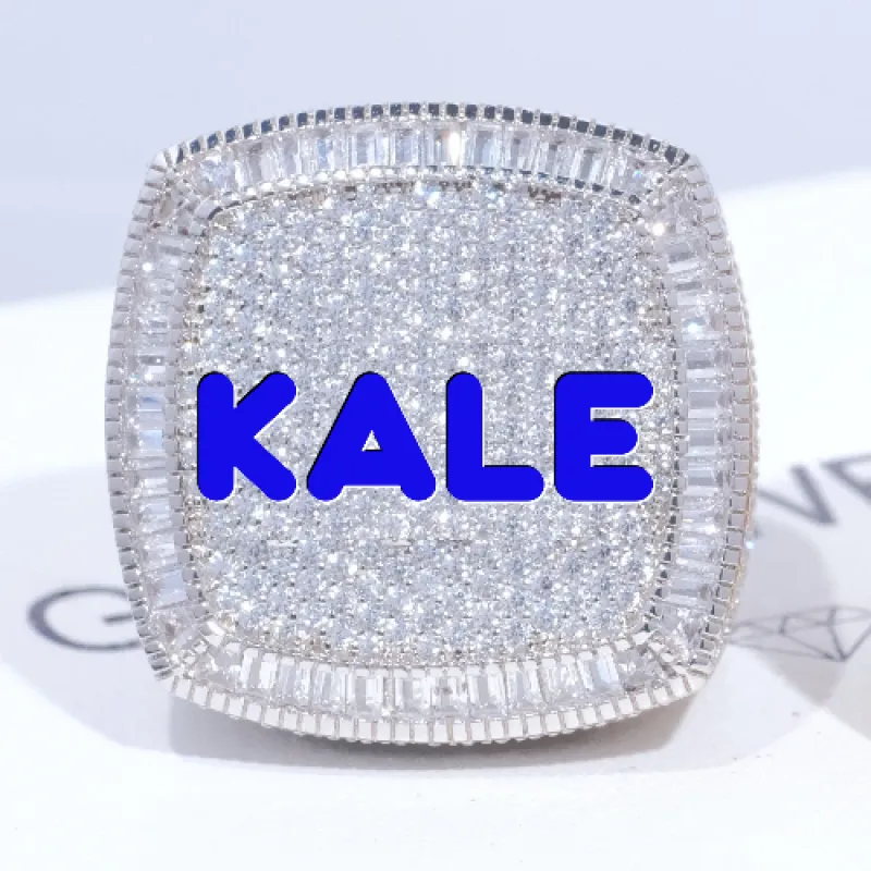 CUSTOM LETTER 3D ICED RING sold by The GUU Shop