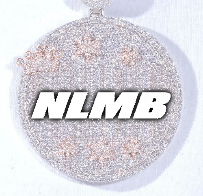 CUSTOM LETTER NECKLACE 3D BIG CROWN DISC sold by The GUU Shop