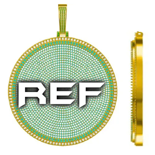 CUSTOM LETTER NECKLACE 3D BIG DISC sold by The GUU Shop