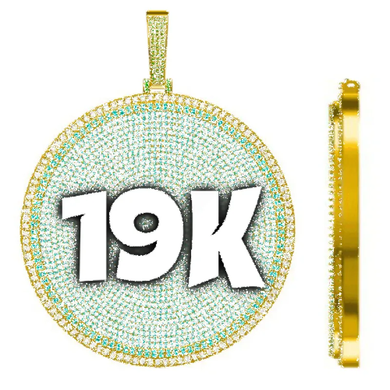 CUSTOM LETTER NECKLACE 3D BIG DISC sold by The GUU Shop