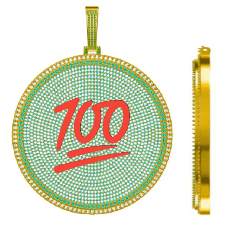 CUSTOM LETTER NECKLACE 3D BIG DISC sold by The GUU Shop