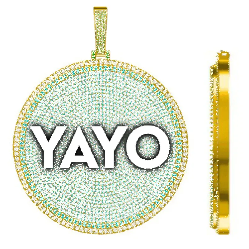 CUSTOM LETTER NECKLACE 3D BIG DISC sold by The GUU Shop