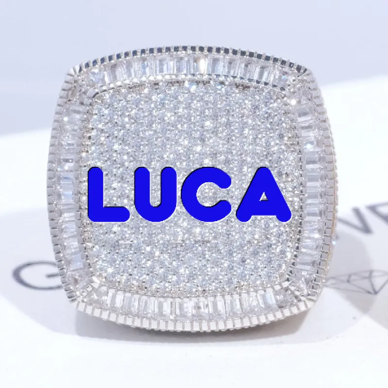 CUSTOM LETTER 3D ICED RING sold by The GUU Shop