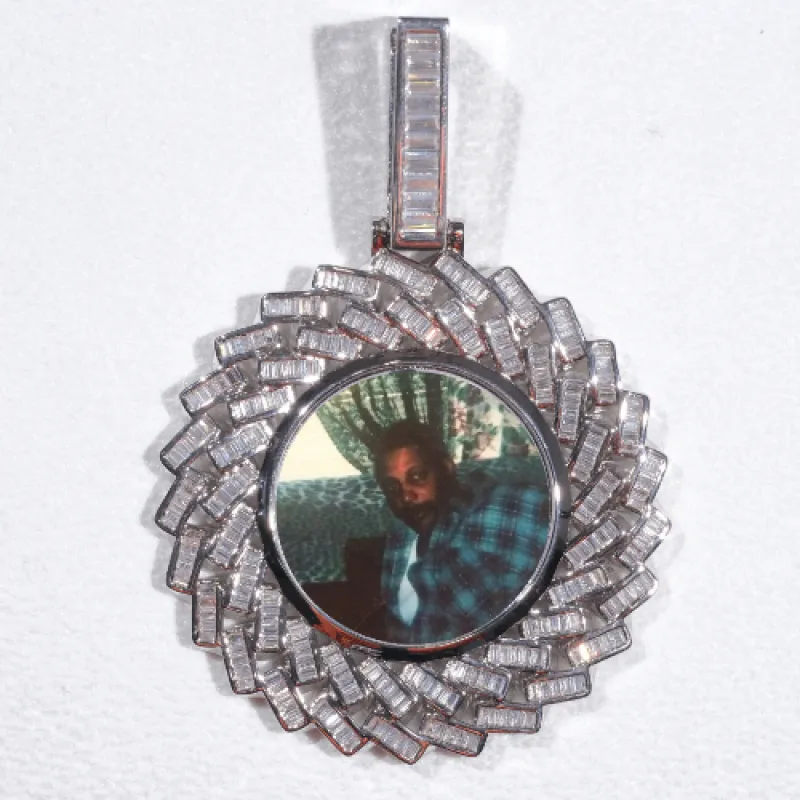 Large 3D Baguette Custom Picture Pendant sold by The GUU Shop