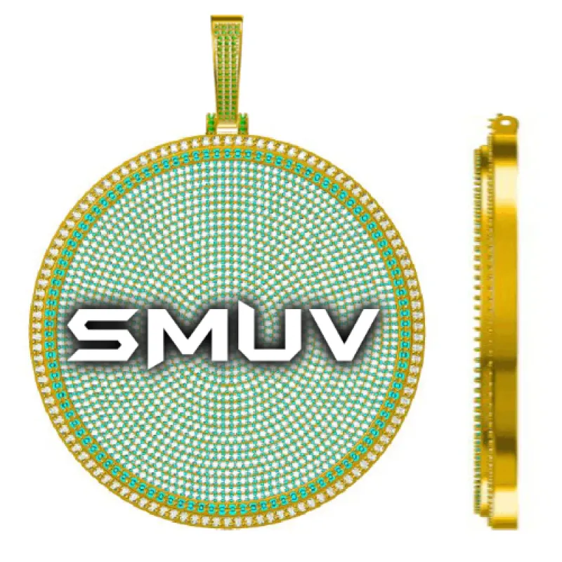 CUSTOM LETTER NECKLACE 3D BIG DISC sold by The GUU Shop