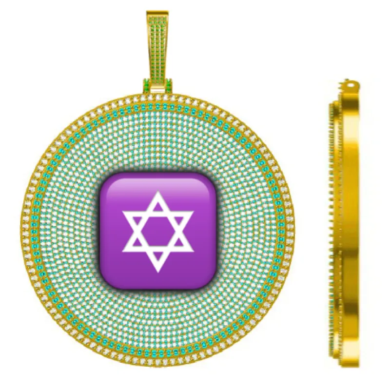 CUSTOM LETTER NECKLACE 3D BIG DISC sold by The GUU Shop