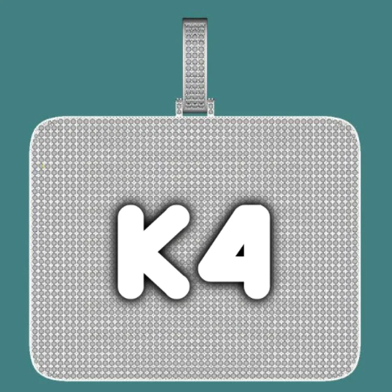 CUSTOM LETTER NECKLACE 3D BIG SQUARE sold by The GUU Shop