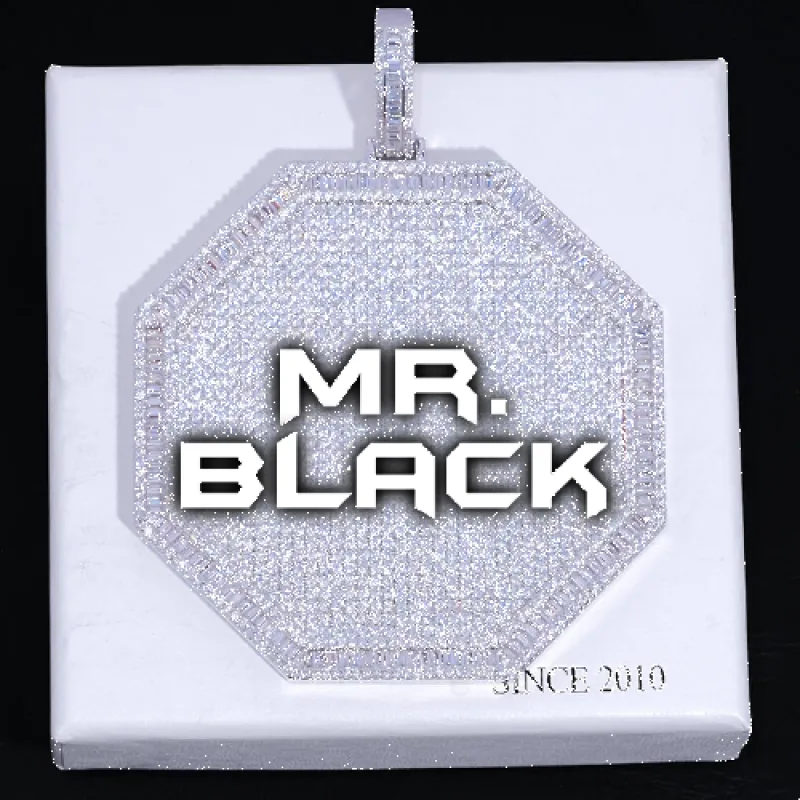 CUSTOM LETTER NECKLACE 3D BIG OCTAGON sold by The GUU Shop