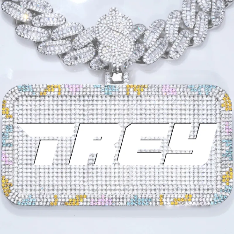 CUSTOM LETTER NECKLACE 3D COLORFUL SQUARE sold by The GUU Shop