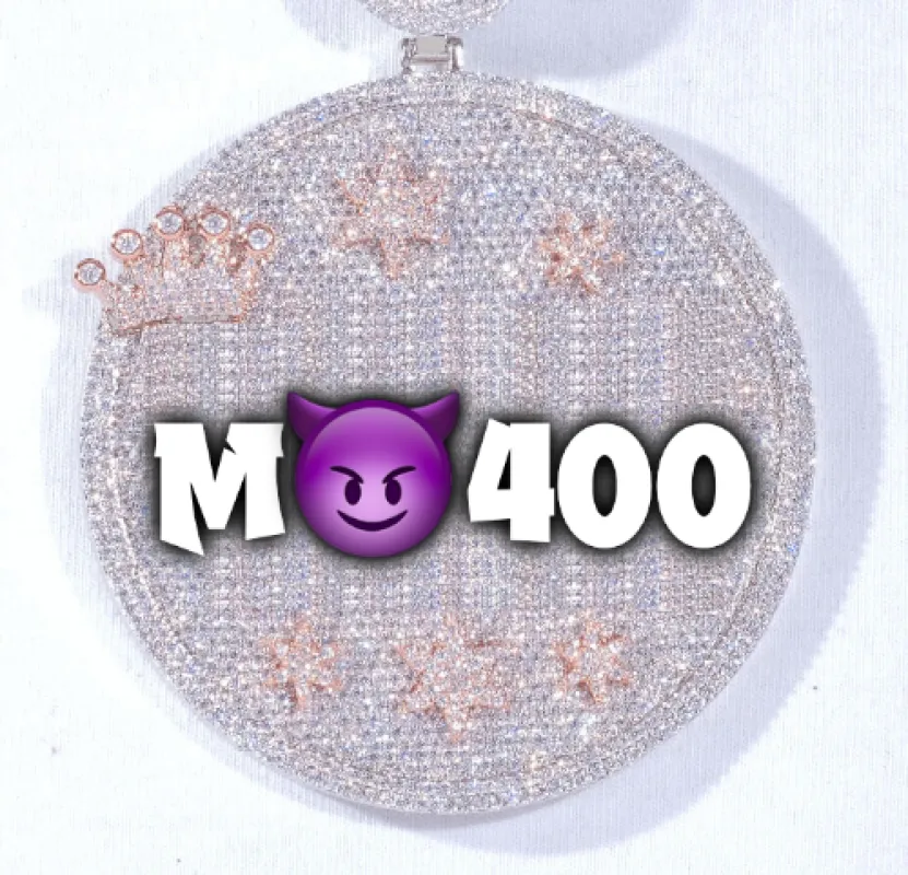 CUSTOM LETTER NECKLACE 3D BIG CROWN DISC sold by The GUU Shop