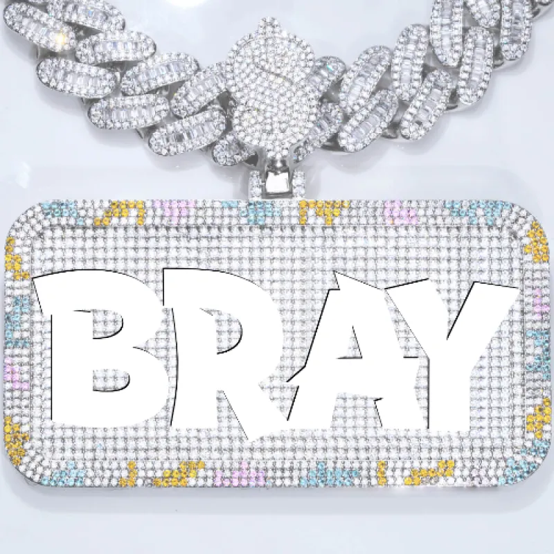 CUSTOM LETTER NECKLACE 3D COLORFUL SQUARE sold by The GUU Shop