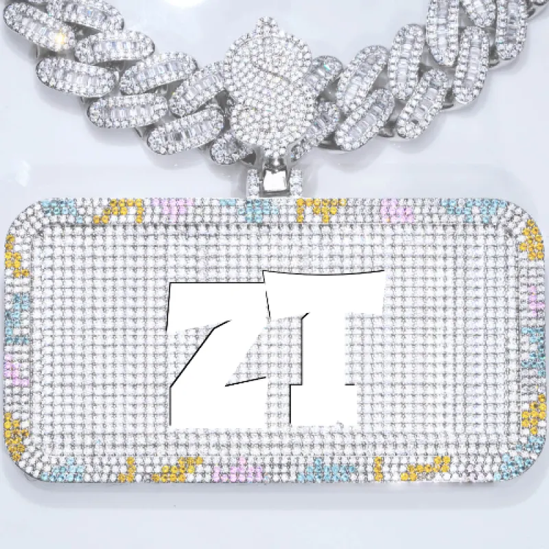 CUSTOM LETTER NECKLACE 3D COLORFUL SQUARE sold by The GUU Shop