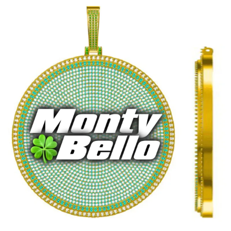 CUSTOM LETTER NECKLACE 3D BIG DISC sold by The GUU Shop