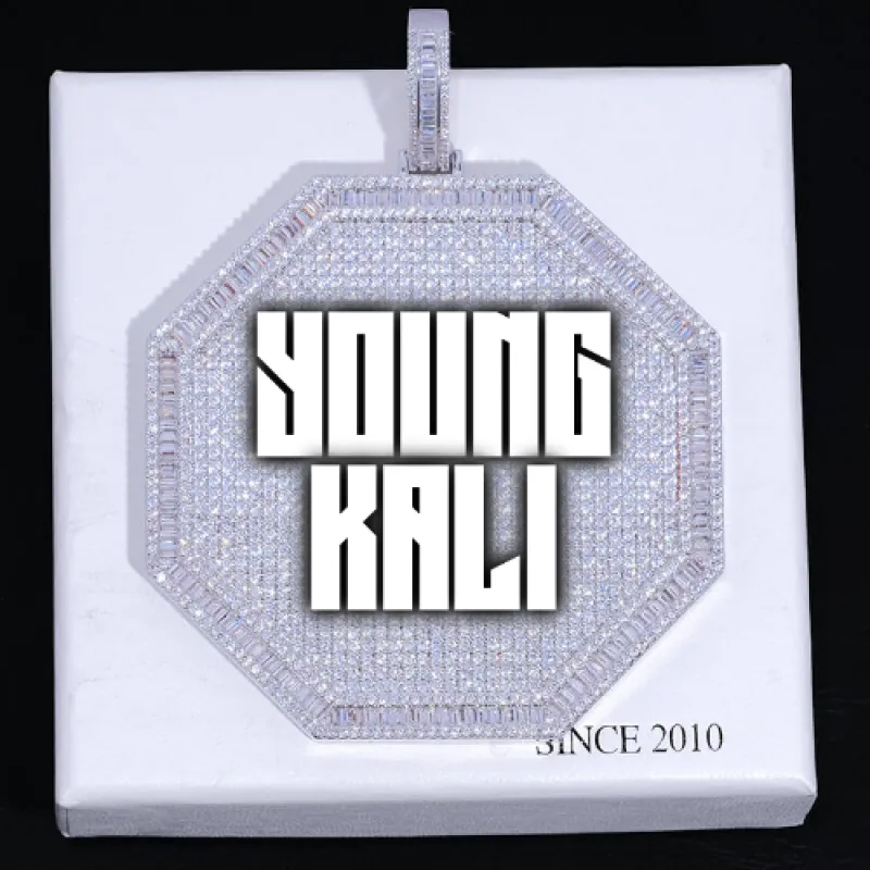 CUSTOM LETTER NECKLACE 3D BIG OCTAGON sold by The GUU Shop