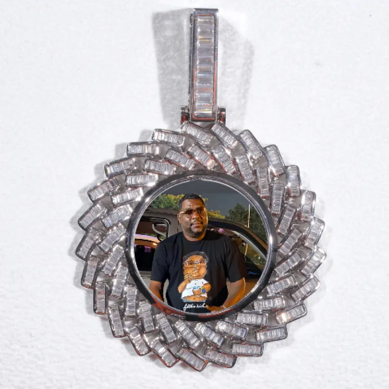 Large 3D Baguette Custom Picture Pendant sold by The GUU Shop