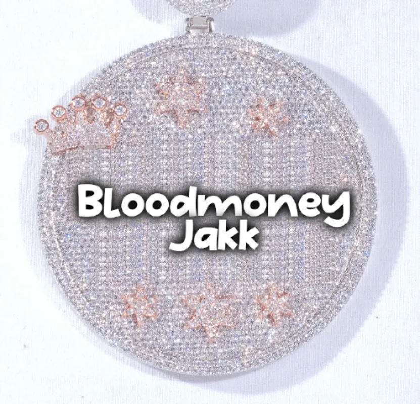 CUSTOM LETTER NECKLACE 3D BIG CROWN DISC sold by The GUU Shop