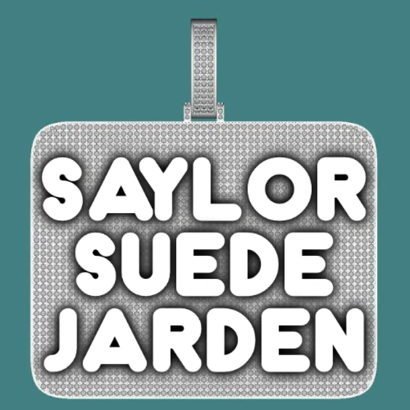 CUSTOM LETTER NECKLACE 3D BIG SQUARE sold by The GUU Shop