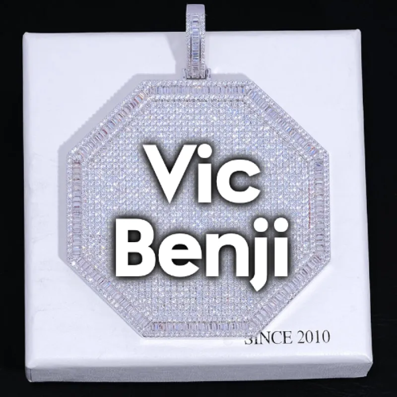 CUSTOM LETTER NECKLACE 3D BIG OCTAGON sold by The GUU Shop