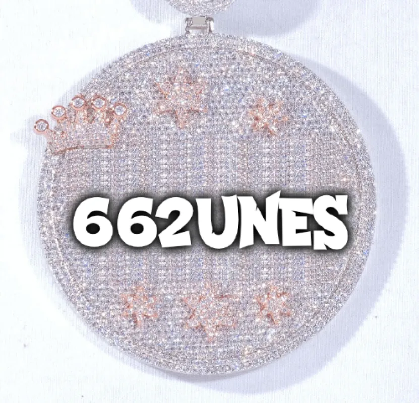 CUSTOM LETTER NECKLACE 3D BIG CROWN DISC sold by The GUU Shop