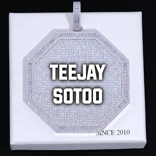 CUSTOM LETTER NECKLACE 3D BIG OCTAGON sold by The GUU Shop