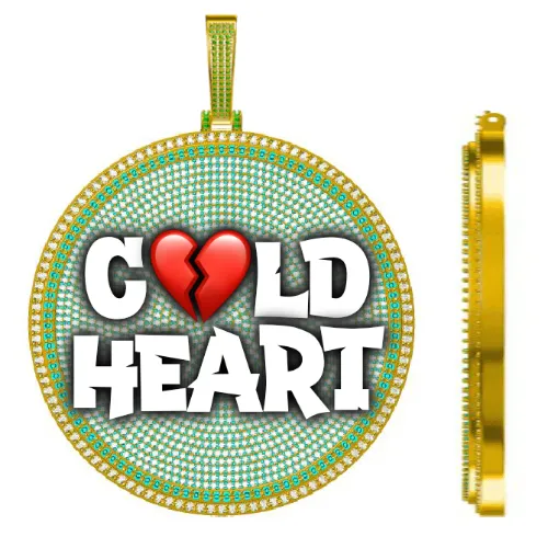 CUSTOM LETTER NECKLACE 3D BIG DISC sold by The GUU Shop