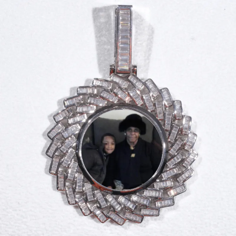 Large 3D Baguette Custom Picture Pendant sold by The GUU Shop