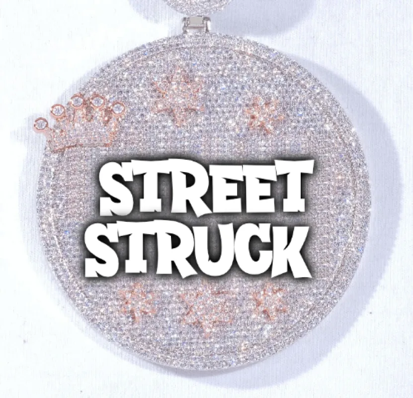 CUSTOM LETTER NECKLACE 3D BIG CROWN DISC sold by The GUU Shop