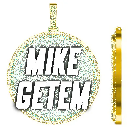 CUSTOM LETTER NECKLACE 3D BIG DISC sold by The GUU Shop