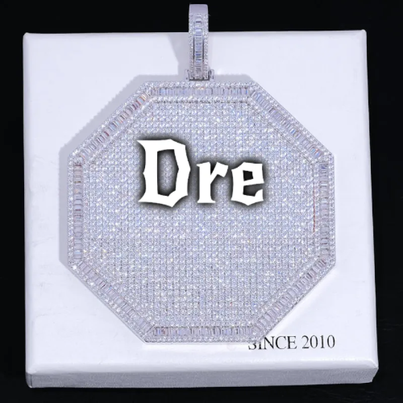 CUSTOM LETTER NECKLACE 3D BIG OCTAGON sold by The GUU Shop