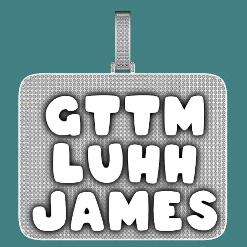 CUSTOM LETTER NECKLACE 3D BIG SQUARE sold by The GUU Shop