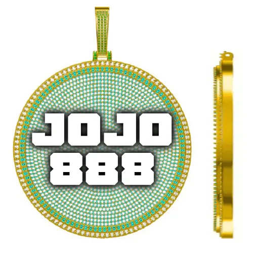 CUSTOM LETTER NECKLACE 3D BIG DISC sold by The GUU Shop