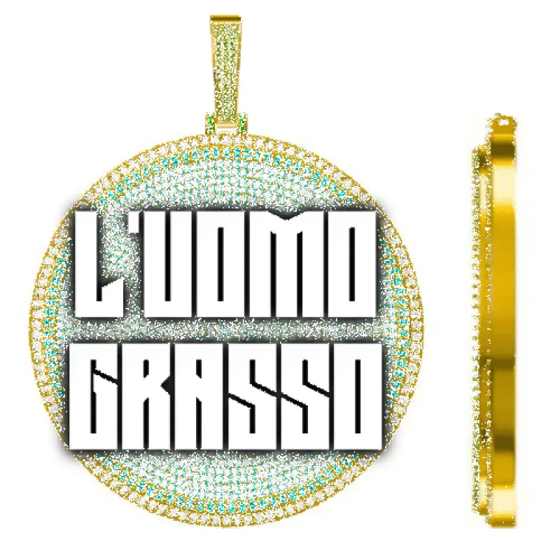 CUSTOM LETTER NECKLACE 3D BIG DISC sold by The GUU Shop