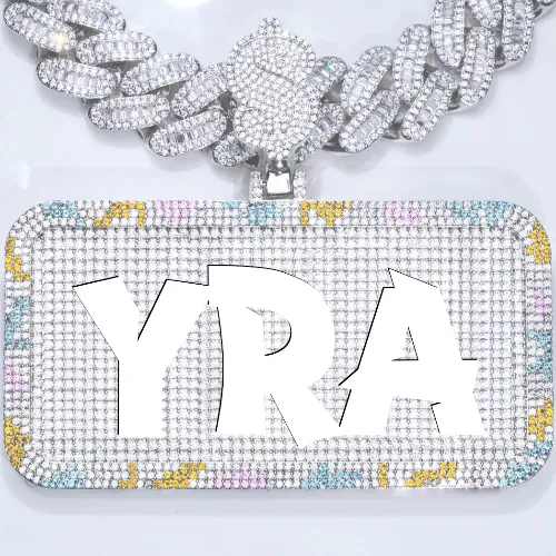 CUSTOM LETTER NECKLACE 3D COLORFUL SQUARE sold by The GUU Shop