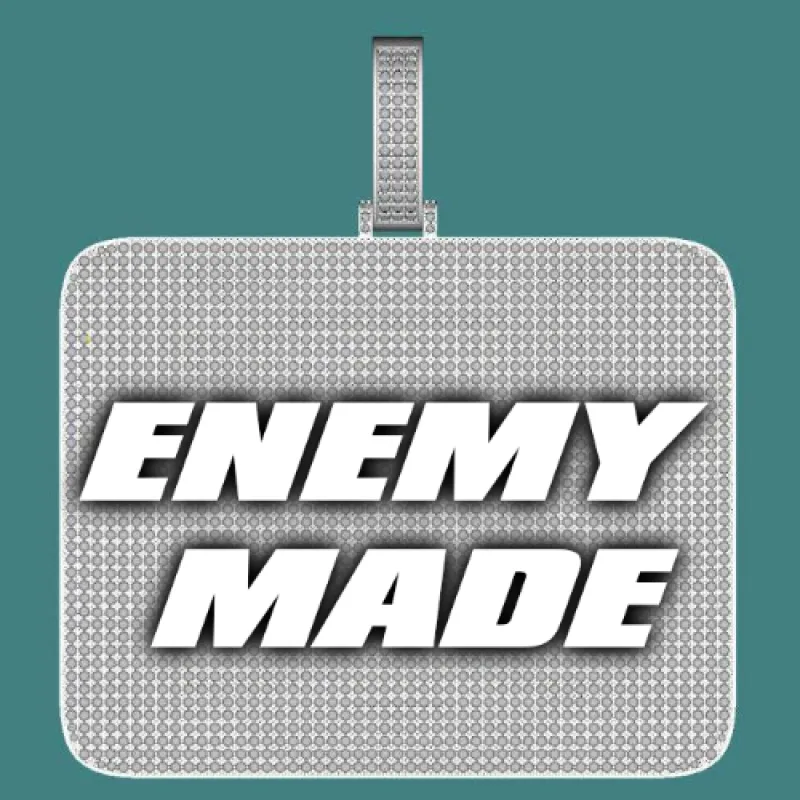 CUSTOM LETTER NECKLACE 3D BIG SQUARE sold by The GUU Shop