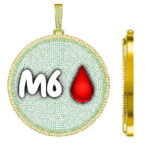 CUSTOM LETTER NECKLACE 3D BIG DISC sold by The GUU Shop