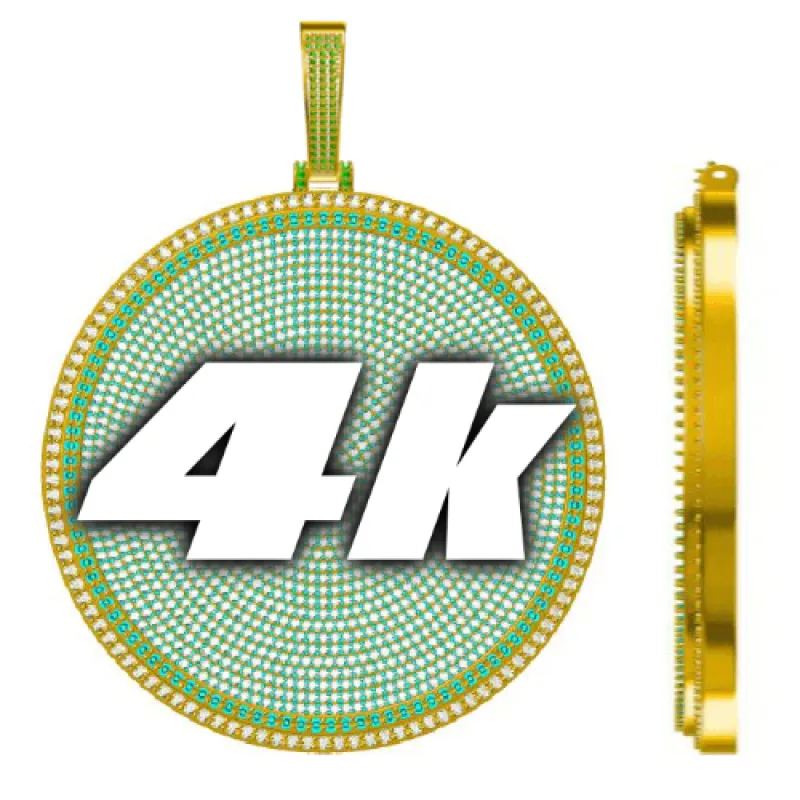 CUSTOM LETTER NECKLACE 3D BIG DISC sold by The GUU Shop