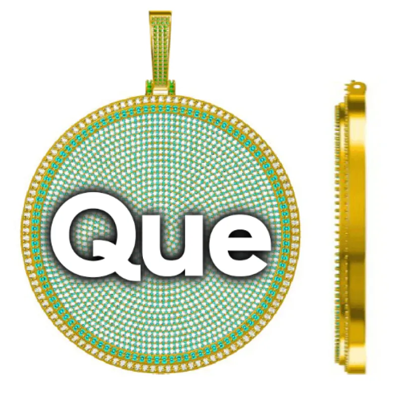 CUSTOM LETTER NECKLACE 3D BIG DISC sold by The GUU Shop