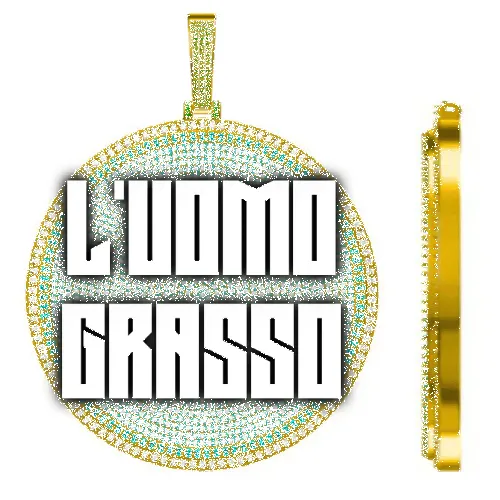 CUSTOM LETTER NECKLACE 3D BIG DISC sold by The GUU Shop