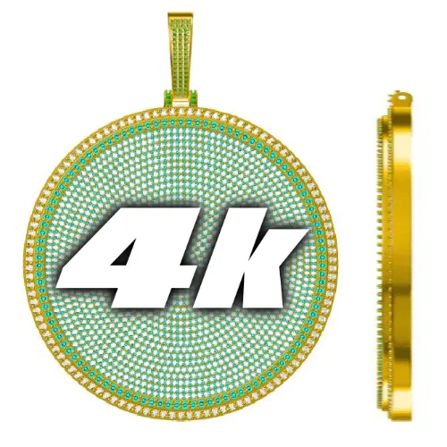 CUSTOM LETTER NECKLACE 3D BIG DISC sold by The GUU Shop