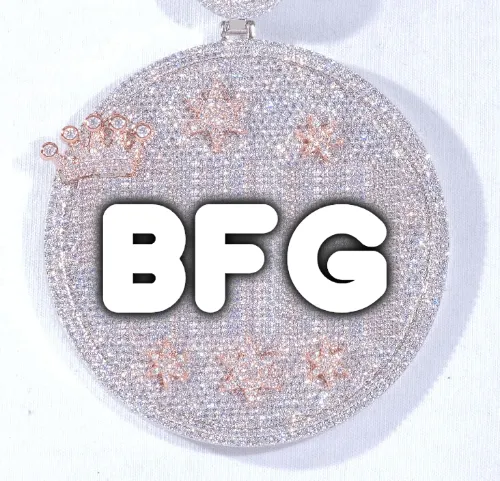 CUSTOM LETTER NECKLACE 3D BIG CROWN DISC sold by The GUU Shop