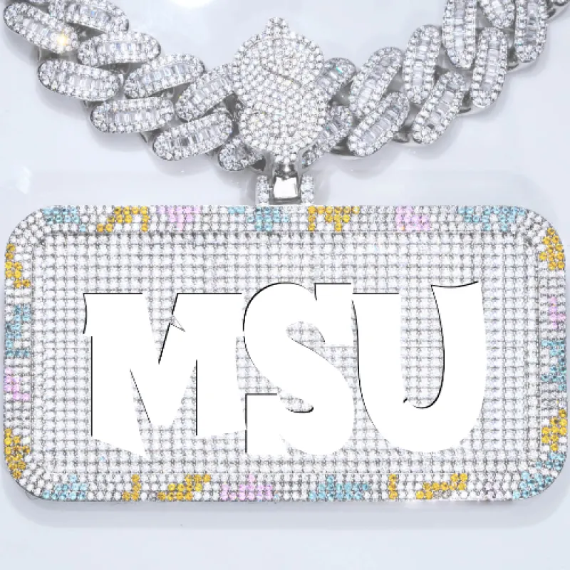 CUSTOM LETTER NECKLACE 3D COLORFUL SQUARE sold by The GUU Shop