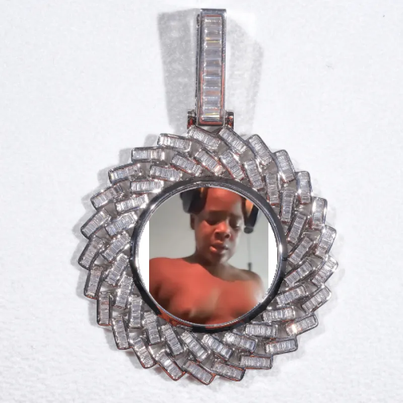 Large 3D Baguette Custom Picture Pendant sold by The GUU Shop