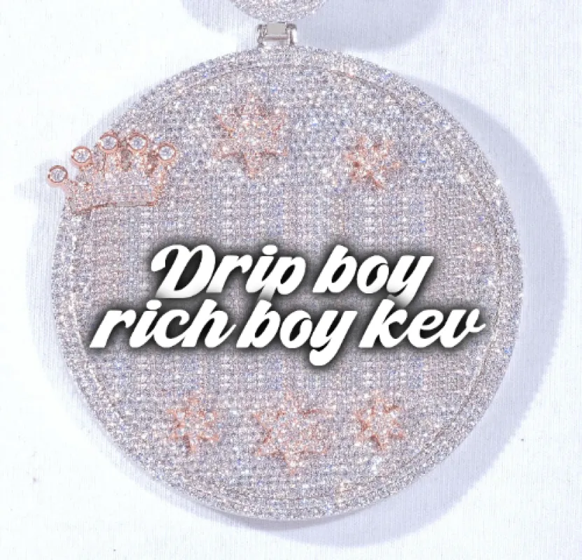 CUSTOM LETTER NECKLACE 3D BIG CROWN DISC sold by The GUU Shop