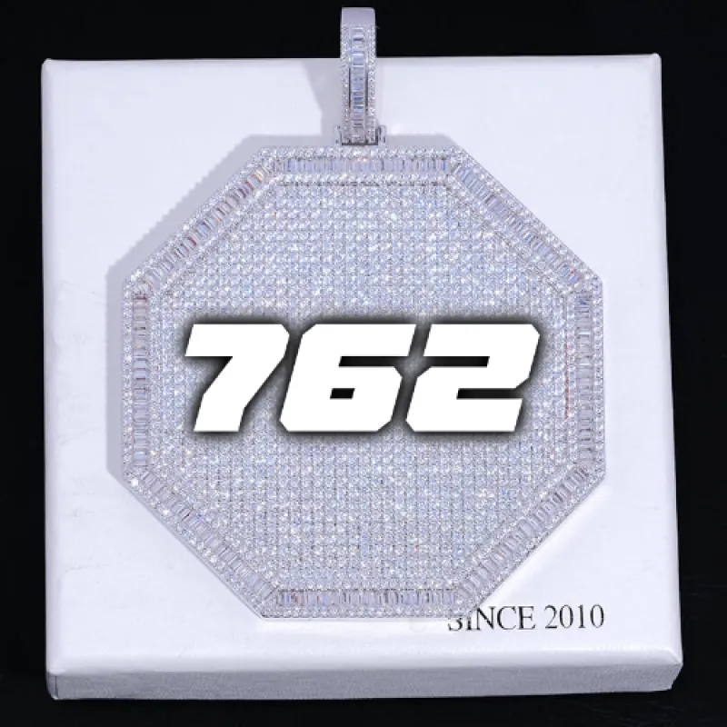 CUSTOM LETTER NECKLACE 3D BIG OCTAGON sold by The GUU Shop