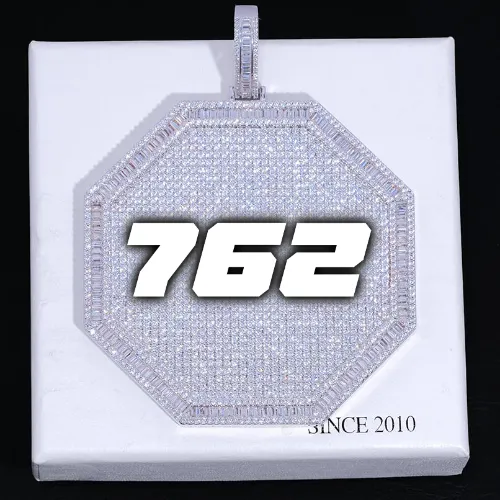 CUSTOM LETTER NECKLACE 3D BIG OCTAGON sold by The GUU Shop