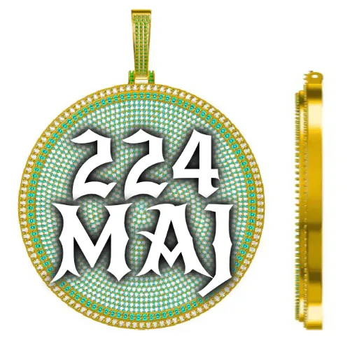 CUSTOM LETTER NECKLACE 3D BIG DISC sold by The GUU Shop