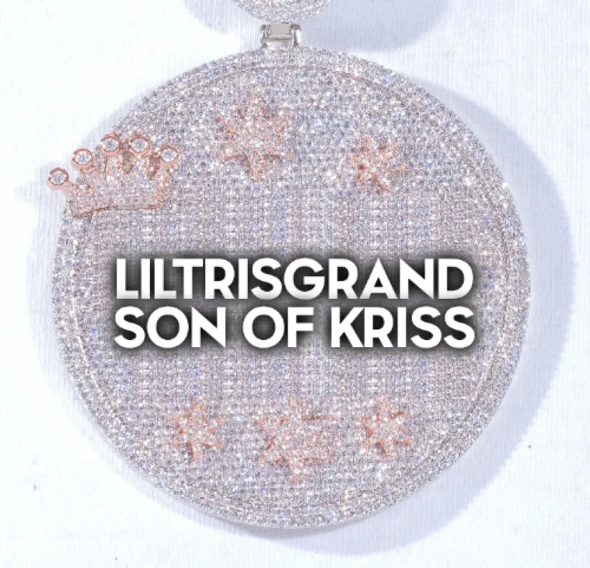 CUSTOM LETTER NECKLACE 3D BIG CROWN DISC sold by The GUU Shop