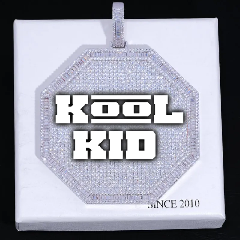 CUSTOM LETTER NECKLACE 3D BIG OCTAGON sold by The GUU Shop