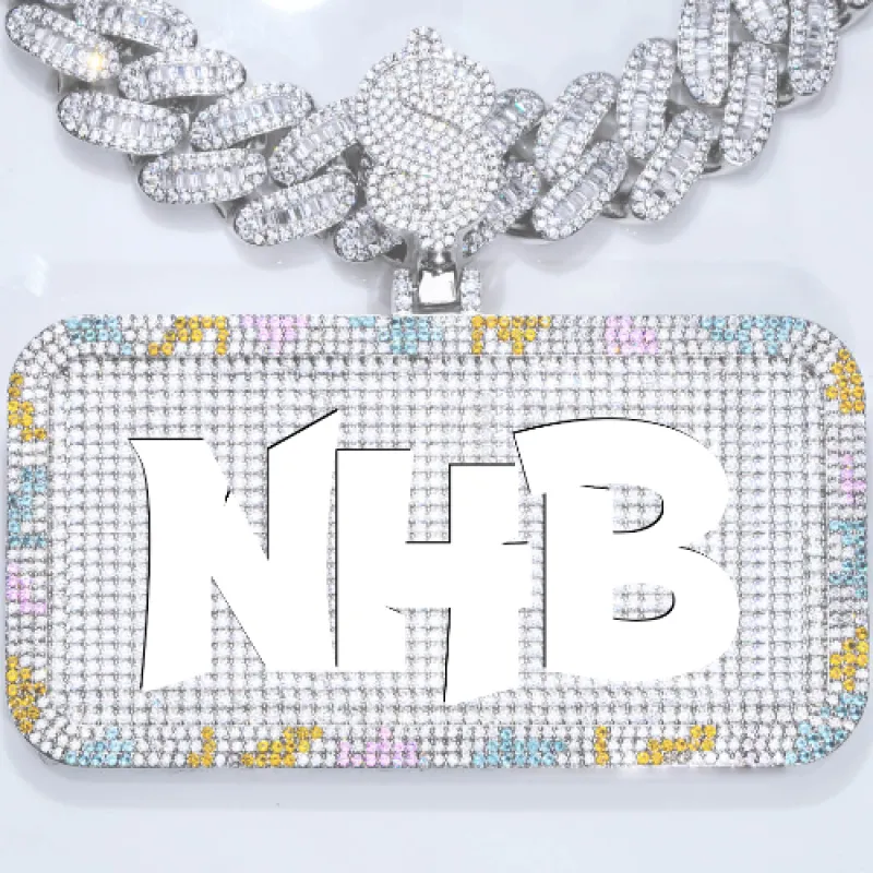 CUSTOM LETTER NECKLACE 3D COLORFUL SQUARE sold by The GUU Shop