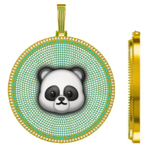 CUSTOM LETTER NECKLACE 3D BIG DISC sold by The GUU Shop